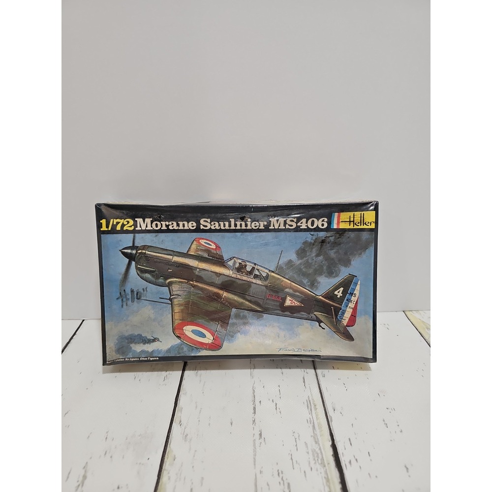 Heller 213 Model kit MORANE SAULNIER MS406 Box open 1/72 Vintage kit Mint in Box